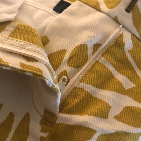 J Crew Mini Cotton Stretch Skirt size 2 Mustard & White - Picture 8 of 8